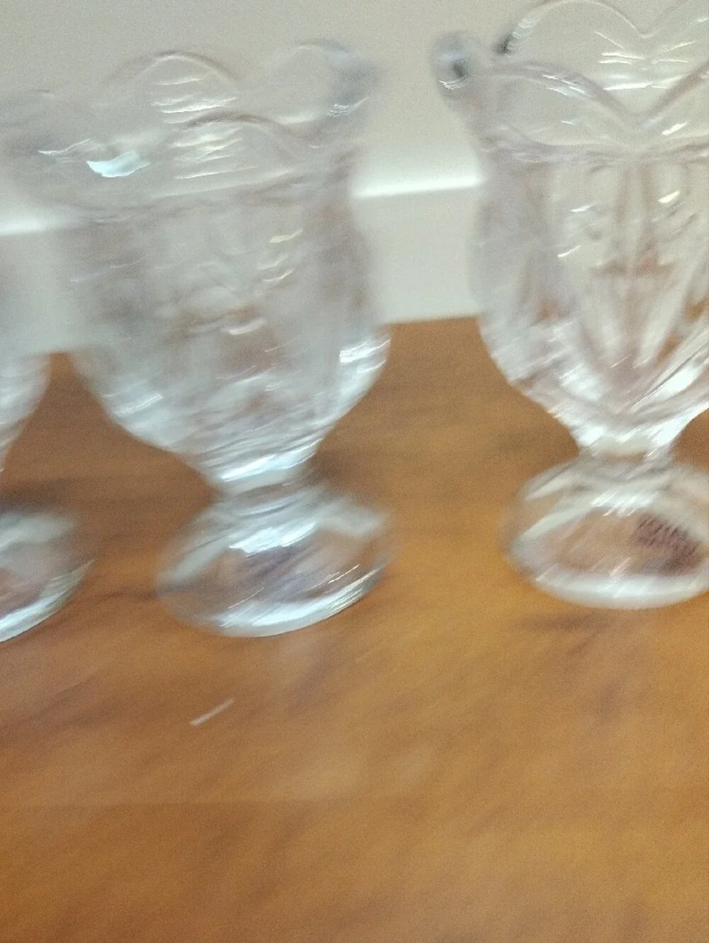 Vintage Set Of Three Royal Limited Mini Footed Votives. 24% Full Lead Crystal.